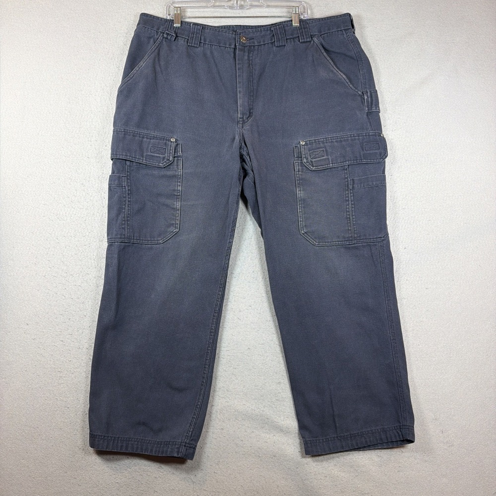 Duluth Trading Heavy Duck Cargo Pants Navy Mens 44x30 Utility 100% Cotton